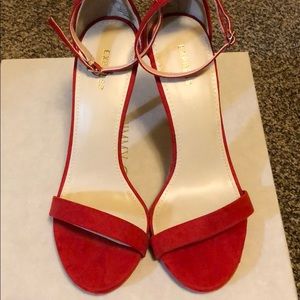 NWT Express red faux suede high heel sandal